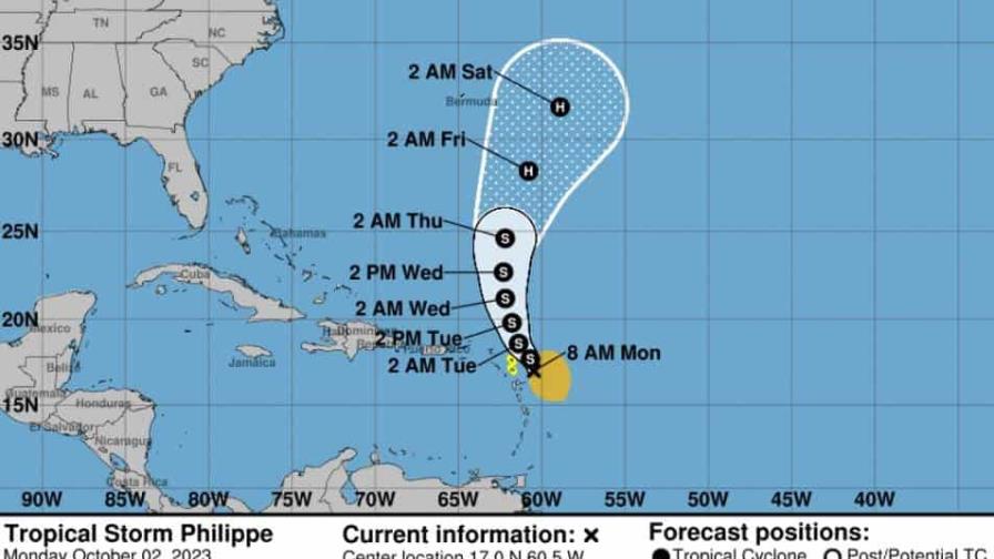 La tormenta Philippe provocará fuertes lluvias en las islas Antigua y Barbuda